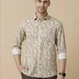 Linen Club Muticolored Linen Contemporary Fit Printed Shirt-image-3