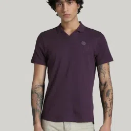 Puma Purple Cotton Slim Fit Striped Sports Polo-image-81
