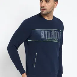 Duke Navy Regular Fit Printed Sweatshirt image 3