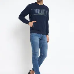 Duke Navy Regular Fit Printed Sweatshirt image 5