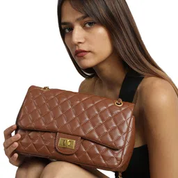 MINI WESST Women Solid Structured Quilted Shoulder Bag-image-65