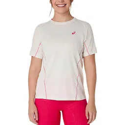 ASICS Women's Off White Game All Over Print Ss Top-image-3