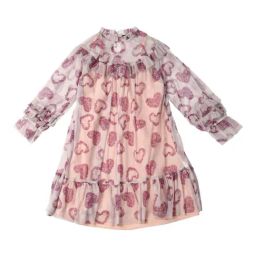 Allen Solly Junior Peach Printed Full Sleeves Frock-picture-13