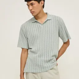 ETA by Westside Sage Knit-Textured Relaxed-Fit Polo T-Shirt-picture-25