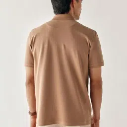 Andamen Brown Regular Fit Solid Polo T-Shirt image 2