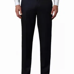 Louis Philippe Navy Slim Fit Trousers-picture-17