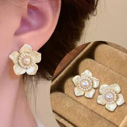 AKISON JEWELS Floral Studs alloy Earrings-image-24