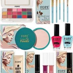 FOPE Set Of 14 Foundation, Compact, Lipstick , Nail Polish, Eyeshadow, Mascara & Eyeliner image 1