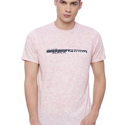 Basics Men Red & Off White Printed Round Neck T-shirt-picture-17