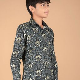 Crimsoune Club Boys Premium Slim Fit Opaque Printed Casual Shirt-picture-44