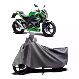 Auto Pearl Two Wheeler Cover with Bag for Kawasaki Z250, Silver-picture-25