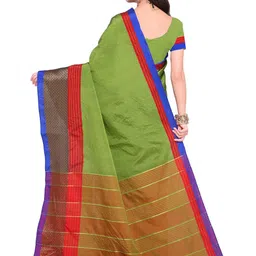 KALINI Striped Zari Saree With Blouse Piece image 2