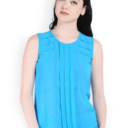Style Quotient Women Blue Solid Top image 1