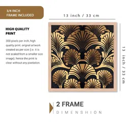 Kotart Black & Gold Toned 2 Pieces Abstract Wooden Wall Arts image 4