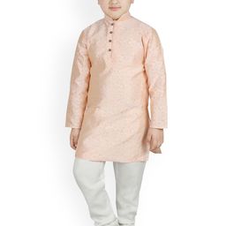 SG YUVRAJ Boys Pink & White Printed Kurta with Churidar-picture-36