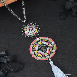 Voylla Folklore Tassel Drop Enamelled Necklace image 2