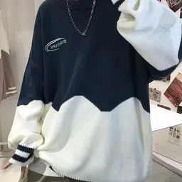 HERE&NOW Men Blue Round Neck Casual Cotton Solid Long Sleeves Pullover Sweaters-picture-28