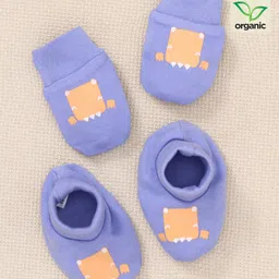Babyoye Eco Conscious Organic 100% Cotton with All Over Printed  Booties- Purple-image-77