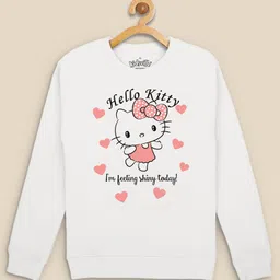 Kidsville Full Sleeves Hello Kitty Printed Sweatshirt - White-picture-17