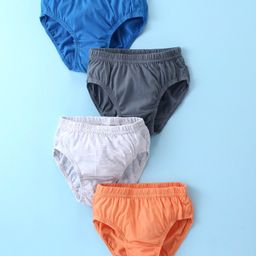 Bodycare Cotton Knit Solid Colour Briefs Pack of 4 - Multicolour-picture-14