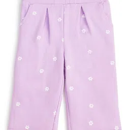 JusCubs Cotton Knit Floral Printed Pant - Purple-image-82