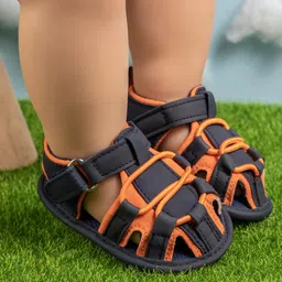 Neska Moda Solid Velcro Closure Gladiator Sandals - Orange-picture-14