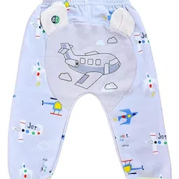 The little lookers Fleece Knit Airplane Printed Diaper Pants - Grey image 3