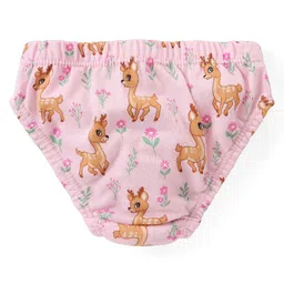 Babyhug 100% Cotton Knit Panties with Deer & Polka Dot Print Pack of 3 - Pink & Green image 3