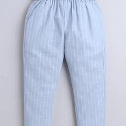 BAATCHEET Cotton Linen Woven Striped Pant - Blue image 4