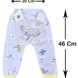The little lookers Fleece Knit Airplane Printed Diaper Pants - Grey image 4