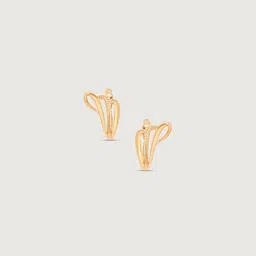 Mia by Tanishq Elegant Twist 14 KT Gold Hoop Earrings - 2.38 g image 3