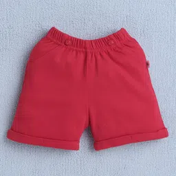 BUMZEE Cotton Half Sleeves Stars Printed Shirt Shorts With Suspender Bow & Cap Set - White & Red image 5