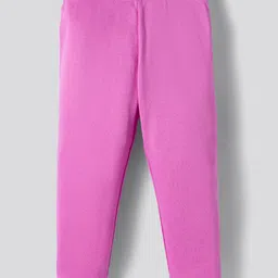 Bonfino 100% Cotton Knit Full Length Leggings with Floral Print Pack of 3 - White Pink & Peach image 3