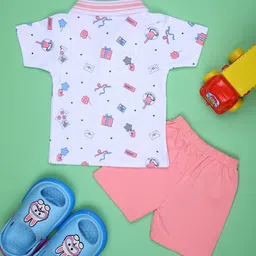 V-Mart Infant Boys Printed Polo Collar T-shirt With Shorts image 3