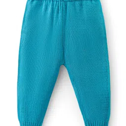 Babyhug Knit Full Sleeves Sweater Set with Aztec & Reindeer Design - Blue image 5