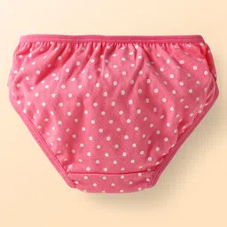Babyhug Single Jersey Knit Panties Pack of 3 with Floral Polka Dots & Stripe Print - Pink & Light Blue image 5