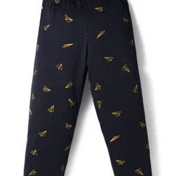 Pine Kids Drop Needle Half Sleeves Co-Ord Night Suit Set With Origami Plane Print - Black image 5