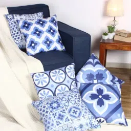 Romee Blue Velvet Cushion Covers (40 x 40 cm) - Set of 6-picture-19