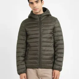 Levi's Olive Regular Fit Quilted Hooded Jacket-picture-42