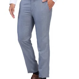 Raymond Grey Slim Fit Texture Trousers image 3
