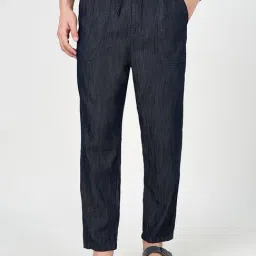 7 Alt By Pantaloons Blue Indigo Cotton Relaxed Fit Trackpants-picture-32