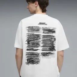 Puma White Cotton Relaxed Fit Printed T-Shirt image 2