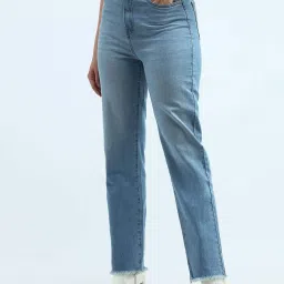 U.S. Polo Assn. Blue Cotton Straight Fit High Rise Jeans image 3