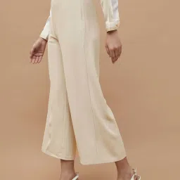 Code by Lifestyle Beige Mid Rise Palazzos image 3