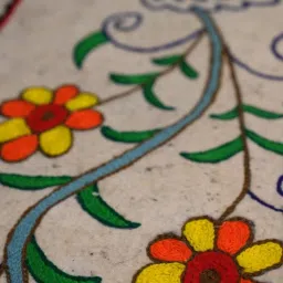 Swadeh Multicolor Wool Woven Sunflower Meadow Bedside Rug image 3