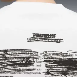 Puma White Cotton Relaxed Fit Printed T-Shirt image 5