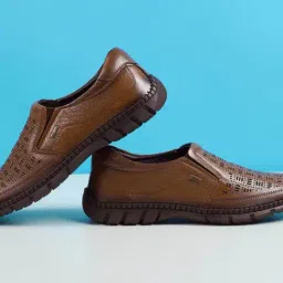Mochi Men's Tan Slip-On Shoes-image-86