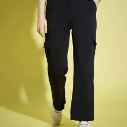 BUYNEWTREND Brown & Black High rise Cargo (Pack Of 2) image 3