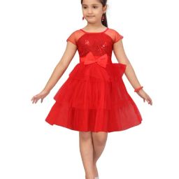 Aarika Kids Red Embellished Dress-picture-15