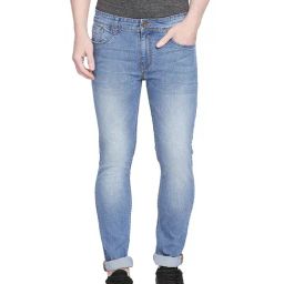 Basics Blue Skinny Fit Lightly Washed Jeans-image-50